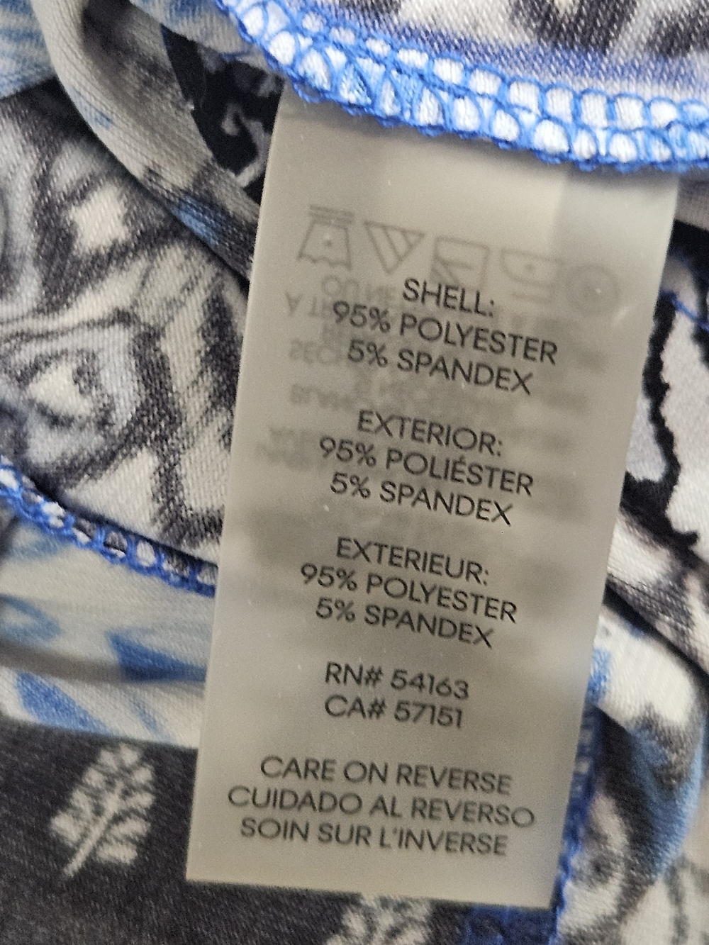 Calvin Klein Blue and Black Patchwork Print Top - Picture 8 of 9